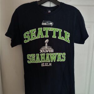 Seattle Seahawks 2014 Super Bowl Champions NFL Blue Team colors T-Shirt
